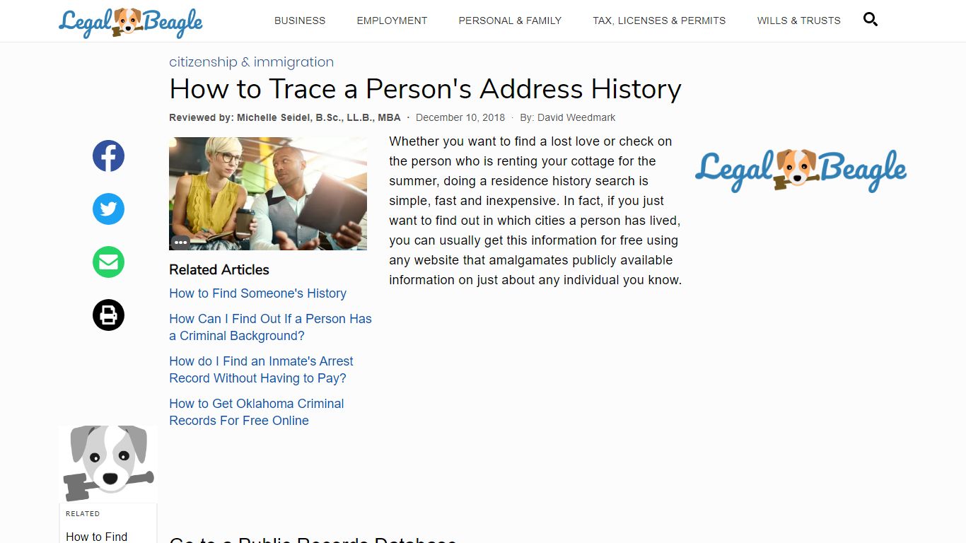 How to Trace a Person's Address History | Legal Beagle